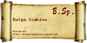 Balga Szabina névjegykártya