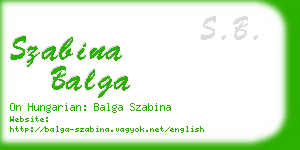 szabina balga business card